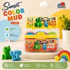 Kit Massinha Infantil DIY Color Mud com Maleta Organizadora + Moldes e Acessórios Educativo 3+ Anos