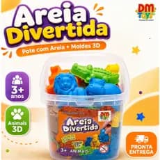 Areia Mágica Infantil com Moldes Animais 3D + Acessórios | Areia Divertida Sensorial Criança