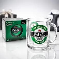 Caneca de Vidro 320ml Paizão com Caixa Presente Dia dos Pais