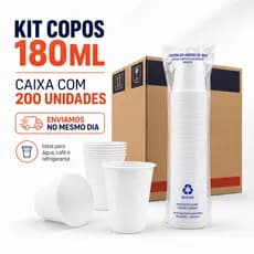 KIT COPOS 180ML – CAIXA COM 200 UNIDADES ENVIAMOS NO MESMO DIA !!!