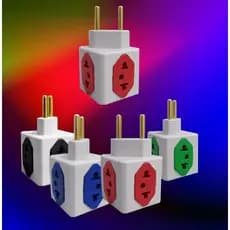 Kit 25 Adaptador de Tomada Cubo Colorido 4 Entradas 10A  20A