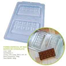 Forma Barra de Chocolate 3680 - SP 9664  Forma BWB com silicone (3 Partes) - Forma Para Chocolate