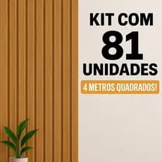 Kit com 81 unidades - Revestimento MDF 45x11cm Decorativo Moderno Parede 4 metros quadrados