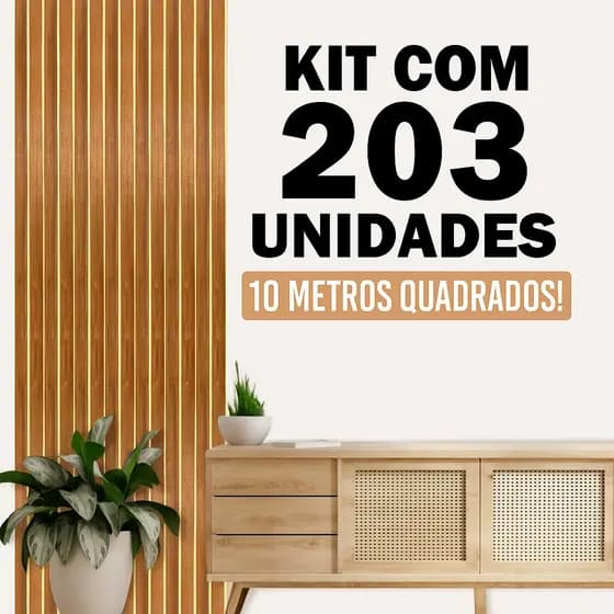 Kit  ATÉ 203 até 10M² Placas Ripadas Autocolantes em MDF Premium para Decoração(ENVIO IMEDIATO)