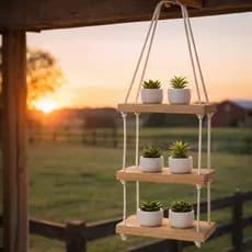 Estante Decorativa Prateleiras suspensa Organizadora Suporte para Pequenas Plantas