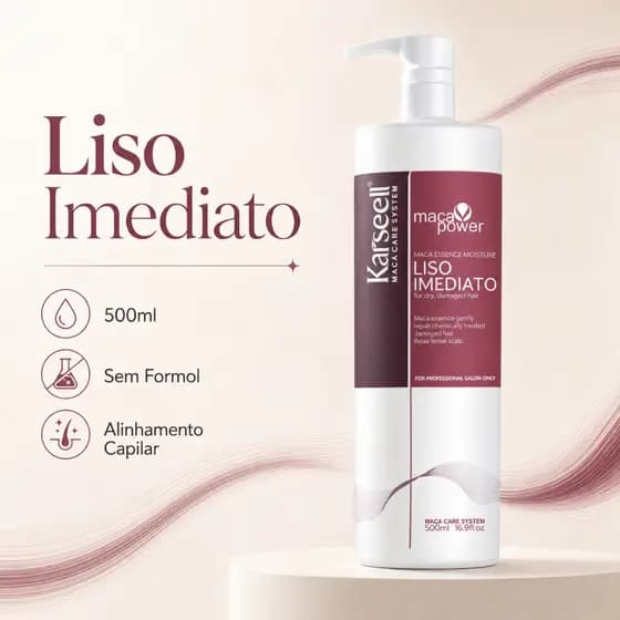 Liso Imediato - Brilho tridimensional 500g Lisoterapia Cabelos Hidratados e Sedosos