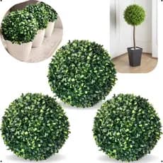 Kit 3 Bola Buchinho Artificial Verde 18cm Decoracao Grama Buxinho Planta Artificiais Topo Festa Mesa