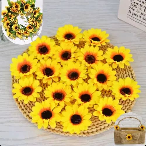 Pacote De Mini Girassol Artificial Com 1000 Flores Decoração