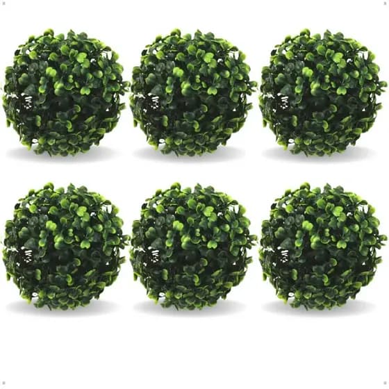 6 Bolinha Buchinho Artificial Decorativa 13cm Kit Bola Grama Decoração Mesa de Festa Aniversário