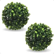 2 Bolinha Grama Buchinho Artificial Decorativa 13cm Kit Bola Decoração Mesa Festa Aniversário