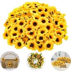 Mini Girassol Artificial Com 100 Flores Decoração Festa Junina Carnaval Pequeno Decorar Chapéu