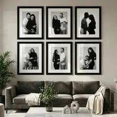 Kit 6 quadros decorativo moldura fotográfica 10x15 cm com paspatur moldura decoração elegante