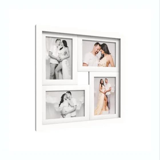 Quadros decorativos porta retrato 4 fotos moldura fotográfica 10x15cm parede Branco