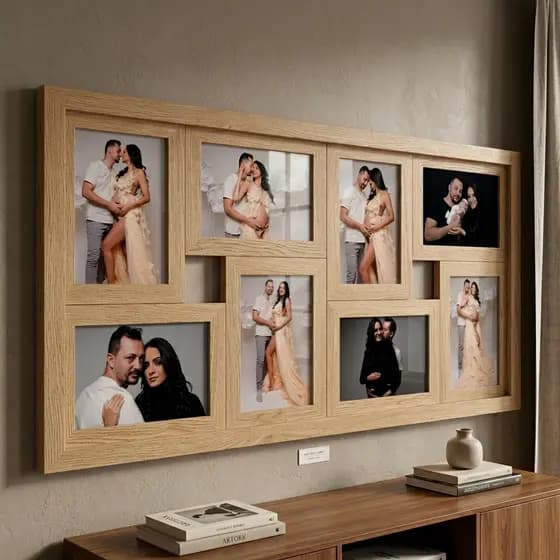 Quadros decorativos porta retrato 8 fotos moldura fotográfica 10x15cm parede Escolha a cor