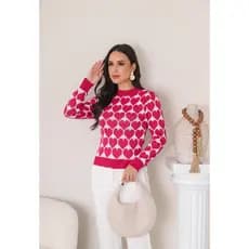 Blusa Feminina Tricot Inverno Coraçao Tendencia