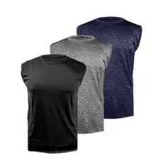Kit 3 Camisetas Regata Machão Dry Fit Masculina Fitness Academia Treino Verão