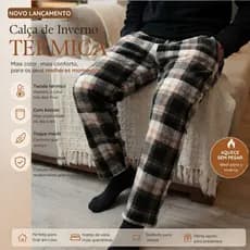 Calça Fleece Masculina Pijama Ted Inverno Quentinha Peluciada Xadrez e Lisa