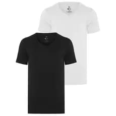 Kit 2 Camisas Camisetas Algodão Fio Egípcio Slim Fit Masculina Decote Gola V