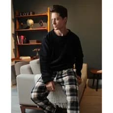 Pijama Longo  Inverno para Frio Ted Peludinho Fleece Masculino Homem Ultrasoft