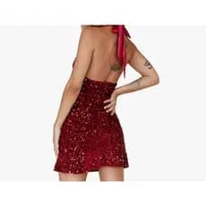Vestido De Paetê, Casamento Festas, Eventos, Natal Vermelho ( Vinho)