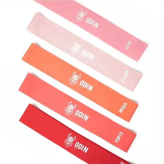 Kit Mini Band com 5 intensidades Elástico Treino - Odin Fit