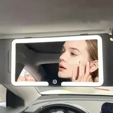 Espelho De Maquiagem Para Viseira Solar De Carro Com 3 Modos De Luz LED  Tela Sensível Ao Toque Regulável