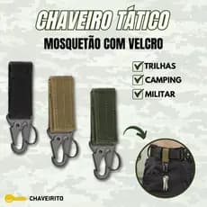 Mosquetão Tático Nylon com Velcro | Para Cinto, Coletes, MOLLE com Passador