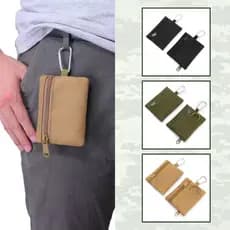 Porta Chaves/ Cartões Tático com Gancho | Compacta Com Zíper Porta Objetos | EDC Nylon