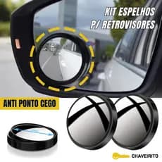 Kit 2 Espelhos Auxiliar para Retrovisor - Anti Pontos Cegos - Espelho Convexo Ajustável Olho de Boi