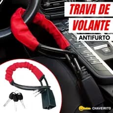 Trava de Volante Antifurto Universal Para Carros | Com 03 Chaves