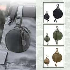 Porta Chaves/ Moedas Tático com Gancho | Para Cinto, Coletes, MOLLE com Passador | EDC Nylon