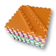 Kit 8 Tatames Tapetes EVA Coloridos 50x50x3cm 30mm Linha Premium Bordas de Acabamento Antiderrapante
