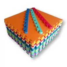 Kit 8 Tatames Tapetes EVA 50x50x4cm 40mm Infantil Academia Ginastica Linha Premium Bordas Acabamento
