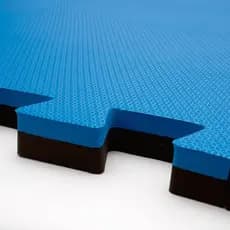 Kit 8 Tatames Tapetes EVA Dupla Face Azul Royal com Preto 50x50x2cm 20mm Bicolor Linha Premium