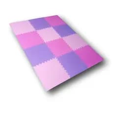 Kit 20 Tatames Tapetes EVA 50x50x1cm 10mm Tons de Rosa Meninas  Linha Premium Bordas de Acabamento