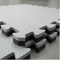 Tatame Tapete Eva 50x50x2cm 20mm Bicolor Dupla Face Cinza Com Preto Linha Premium Antiderrapante
