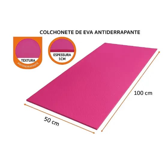 Kit 6 Colchonetes Tatames Tapetes 10mm 100x50x1cm Rosa Pink Yoga Academia Ginástica Ioga Premium