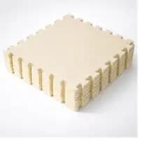 Kit 4 Tatames Tapetes EVA 50x50x2cm 20mm Creme Bege Linha Premium Borda Acabamento Inclusas