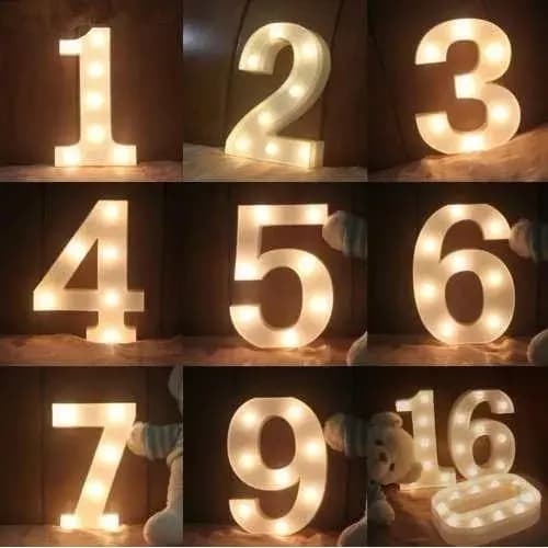 luminária decorativa numero led 3d 22cm
