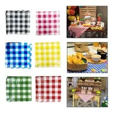 10 toalhas de mesa xadrez plástica 70x70cm festa junina , fazendinha e decoração.