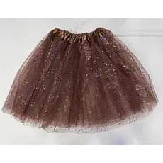 Saia De Tule Tutu Com Glitter Brilho Carnaval 30CM e 40CM MARROM