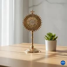 Santíssimo Sacramento Ostensório 10 cm Metal Dourado Lindo
