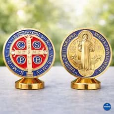 Kit 2 Medalhas de São Bento Autocolante 5,5cm para Carro