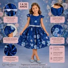 Vestido Infantil Menina Colorido Borboleta Desenho FLORAIS Casual DIA das crianças BLOGUEIRINHA