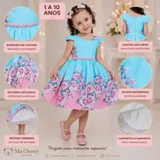 Vestido Infantil Xadrez Junino Menina Rodado Borboleta Cores Festa Luxo Laço Tule Rodado Bordado