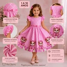 Vestido infantil menina Roupa floral tons claros aniversário casamento batizados dia das criança