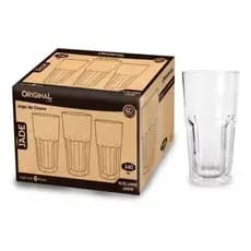 Kit copo De Vidro Jade bristol 340ml Resistente 6 Peças Transparente Original Glass 20768