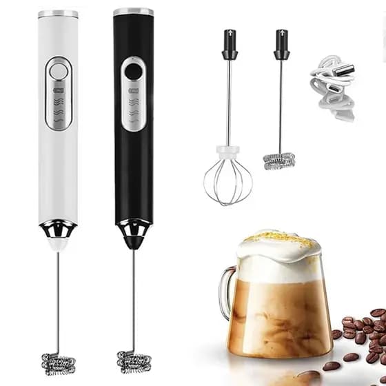 Batedor Misturador 2 em 1 Mixer Elétrico para Bebidas Leite Café Clara de Ovos 2 em 1