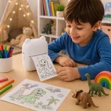 Impressora de Bolso Infantil Sem Tinta Bluetooth para Fotos e Etiquetas HELLO