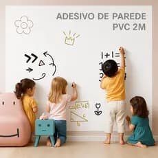 Papel De Parede Adesivo Quadro Branco PVC Apagável Lavável Escritório Estudo Recados Escreve e Apaga Caneta